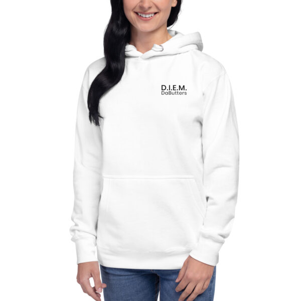 "D.I.E.M." Hoodie - DaButters (White + Black)